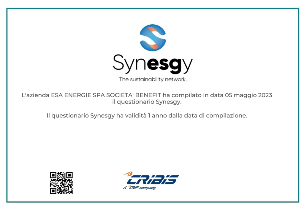 ESA ENERGIE S.P.A. Società Benefit è diventata ESG company.